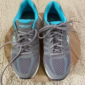 Skechers sport sneakers, women’s, unworn, dark gray & aqua, size 9 1/2